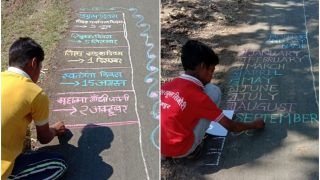 Anything For Education: Children Use Road as 'Slate' in MP's Betul, Learn Writing & Counting on It