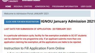 IGNOU January Admission 2021: IGNOU ने जनवरी 2021 के लिए आज से शुरू किया एडमिशन प्रोसेस, इस Direct Link से करें आवेदन 
