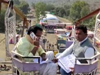 MP Minister Climbs Atop 50-Ft High Swing For Better Phone Signal, Video Goes Viral | Watch