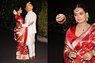 Dia Mirza Flaunts Her Big Diamond Wedding Ring While Posing For The Paps     Check Out