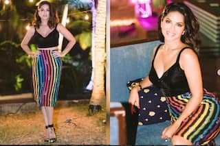 Sunny Leone in Rs 13,000 Multicolour Bulb Printed Skirt with Bralette, Sets Temperature Soaring
