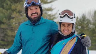 NRI Couple Goes Skiing in Dhoti And Saree, Set Internet on Fire | Watch Viral Video