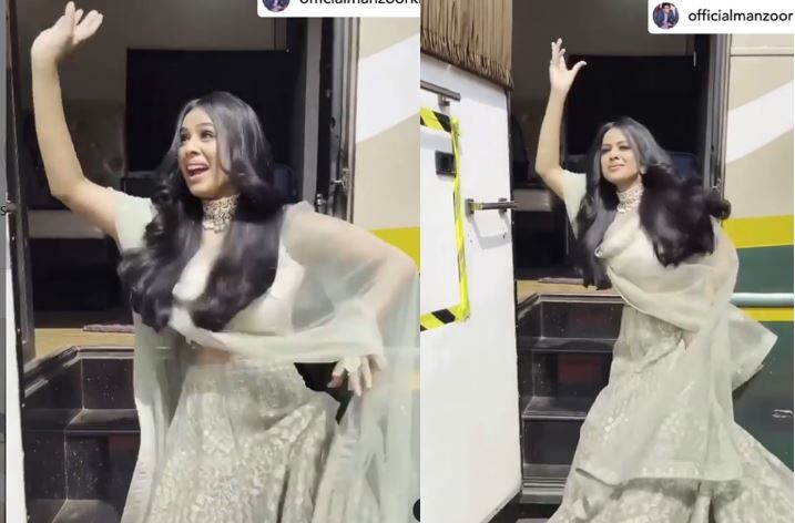 Nia Sharma Grooves to Bajre Da Sitta in Sexy Grey Lehenga, Watch Her Desi Moves