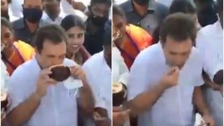 Rahul Gandhi Enjoys Palm Fruit With Locals in Tamil Nadu's Kanyakumari, Video Goes Viral | Watch