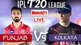 LIVE | IPL 2021, Match 21: Rejuvenated Punjab Seek to Build Winning Momentum, Kolkata Eye Turnaround