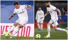 El Classico: Benzema, Kroos Score as Real Madrid Beat Barca 2-1 to go Top of The Table