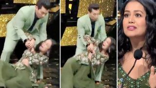 Indian Idol: Neha Kakkar Falls Down on Stage While Dancing With Aditya Narayan | Watch Viral Video