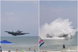 Plane Makes Emergency Landing in Ocean During Air Show, Just Feet Away From Beach | Watch