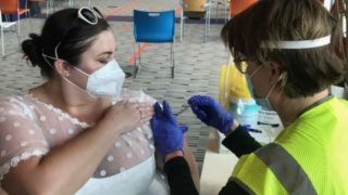 Here Comes The Bride: Woman Goes For COVID-19 Vaccination in Her Wedding Dress | See Pics