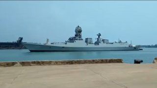 INS Kolkata Carrying Liquid Medical Oxygen from Qatar and Kuwait Arrives in Mangalore