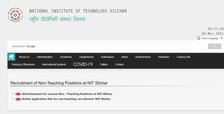 NIT Silchar Recruitment 2021: Apply For 55 Non Teaching Staff Jobs Online @nits.ac.in