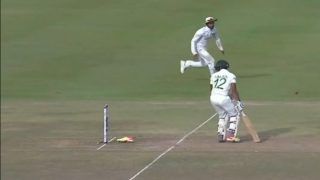 SL vs BAN: VIDEO देखें- पैर से उतरकर स्टंप्स पर जा लगा जूता, बल्लेबाज आउट