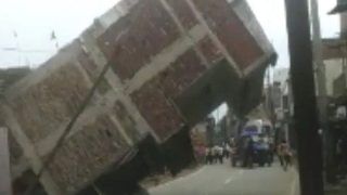 Viral Video: Miraculous Escape For Truck Driver as 2-Storey Building Collapses in Bihar | Watch