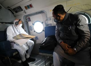 Cyclone Tauktae: PM Modi Lands in Gujarat's Bhavnagar, Takes Aerial Survey of Worst-hit Areas