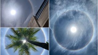 'Namma Ooru' Bengaluru Sees Rare Sun Halo, Photos Capture 'High Drama in Skies'