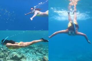 Kiara Advani पानी के अंदर मछलियों से लगा रही हैं रेस, बिकिनी पहनकर किया अंडर वॉटर स्विमिंग- Viral Video