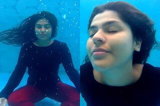 TMKOC's Nidhi Bhanusali Aka Sonu Bhide Performs Underwater Yoga As She Takes Dip In Pool