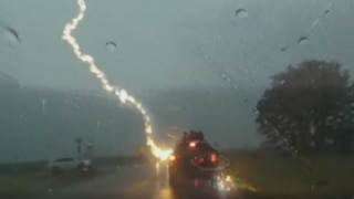 Viral Video Captures The Exact Moment a Car Carrying Family of 5 Was Struck by Lightning | Watch