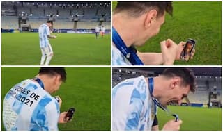 The FAMILY Man! Messi Video Calls Wife to Celebrate Copa Win | WATCH
