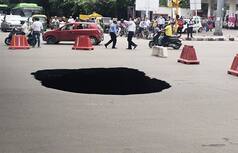 Huge Portion of Road Under IIT Delhi Flyover Caves in; Traffic Diverted