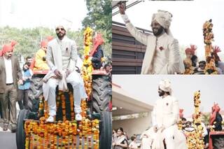 Groom Makes Grand Entry to Wedding Venue on a TRACTOR | Watch Viral Video