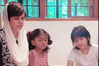 Mandira Bedi Performs 30th Day Pooja in Memory Of Late husband Raj Kaushal With Kids Vir And Tara