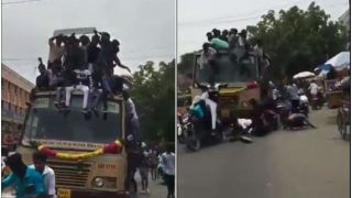 Viral Video: बस की छत पर सवारी कर रहे थे दर्जनों लोग, तभी ड्राइवर में मारी ब्रेक, हुआ बड़ा हादसा