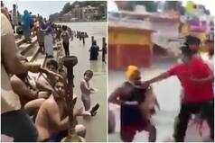 Tourists Caught Smoking Hookah at Haridwar   s Har Ki Pauri Ghat, Angry Locals Beat Them Up | Watch