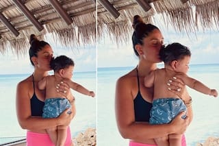 Kareena Shares Aww-dorable Picture Of Little Jeh As She Plants Kiss On Him, All The Way From Maldives