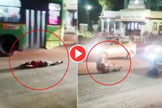 अंधेरी रात में बीच सड़क पर योगा और नागिन डांस करने लगी लड़की |  Video Viral