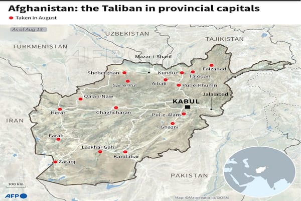 Afghanistan Map Shows Cities That Have Fallen In Hands Of Taliban