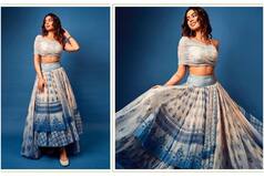 Khushi Kapoor is 'Blutiful' in Rs 95K Chic Blue Crop Top And Lehenga For Antara Marwah's Baby Shower