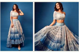 Khushi Kapoor is 'Blutiful' in Rs 95K Chic Blue Crop Top And Lehenga For Antara Marwah's Baby Shower