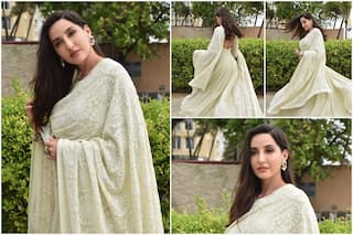 Bhuj Actor Nora Fatehi Looks Regal in Sage-Green Anarkali Worth Rs 1,25,000 - Yay or Nay?