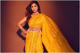 Shilpa Shetty Looks Gorgeous in Pant Style Saree Worth Rs 45K