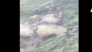 Video: Landslide, Shooting Stones Near Shimla's Jeori Block NH-05; No Casualties so Far | Watch