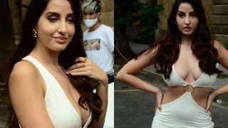 टाइट फिटेड स्लिट बॉडीकॉन ड्रेस में Nora Fatehi ने दिखाया सबसे हॉट अदाज, तस्वीरों ने लगाई इंटरनेट पर आग