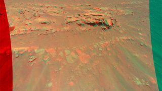 NASA's Mini-Helicopter 'Ingenuity' Captures Mars Rock Feature in 3D View
