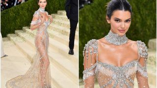 Kendall Jenner Attends Met Gala 2021 in an Ultimate Naked Givenchy Gown Covered in Diamonds