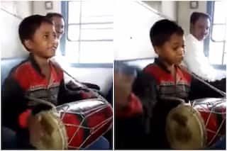 Viral Video: Little Boy Sings Badshah's Abhi to Party Shuru Hui Hai on Dholak Beats in Train | Watch