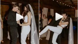 Viral Video: Bride & Groom Wear Tracksuits to Their Wedding Reception, Spark Comfort vs Style Debate | Watch