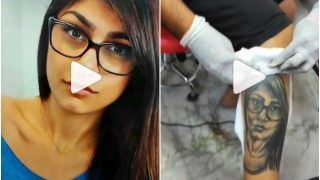 Mia Khalifa's Indian Fan Gets Her Face Tattooed On His Leg, She Calls It 'Terrible' | Watch