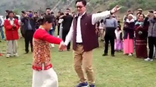 Kiren Rijiju Dances With Villagers on Traditional Song in Arunachal Pradesh, Check PM Modi's Reaction | Watch