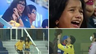VIDEO: CSK को हारता देख रोने लगी बच्ची; मैच जीतने के बाद धोनी ने गिफ्ट की ऑटोग्राफ की हुई गेंद