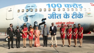 SpiceJet Puts Image of PM Modi, Healthcare Workers on Aircraft to Celebrate India's 100 Crore Vaccination Milestone