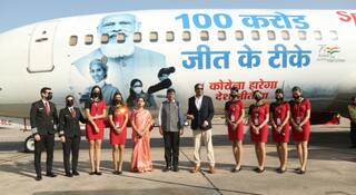 SpiceJet Puts Image of PM Modi, Healthcare Workers on Aircraft to Celebrate India's 100 Crore Vaccination Milestone
