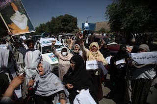 Afghan Women Protest Against Restrictions Imposed By Taliban