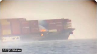 Video: Cargo Ship 'MV Zim Kingston' Catches Fire, Spews Toxic Gas Off Canada's Pacific Coast | WATCH