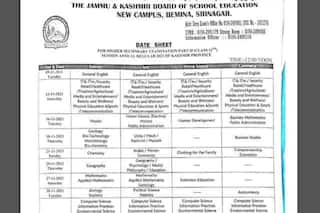 JKBOSE 12 Date Sheet 2021 Released For Kashmir Division, Exams to begin from THIS Date | Check How to Download