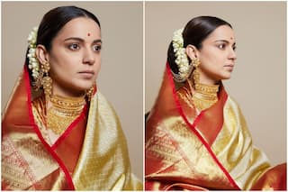 67th National Film Awards: Kangana Ranaut is Ethereal in Red And Golden Kanchipuram Saree, See Photos